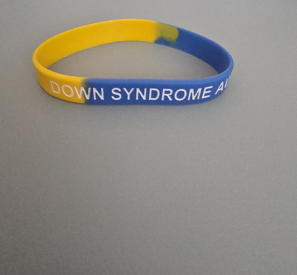 Down Syndrome Awareness Yellow & Blue Silicone Wristband